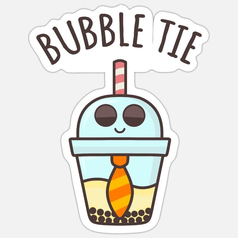 Bubble Tie, Bubble Tea + Tie Pun Sticker taille S (10 x 10 cm)