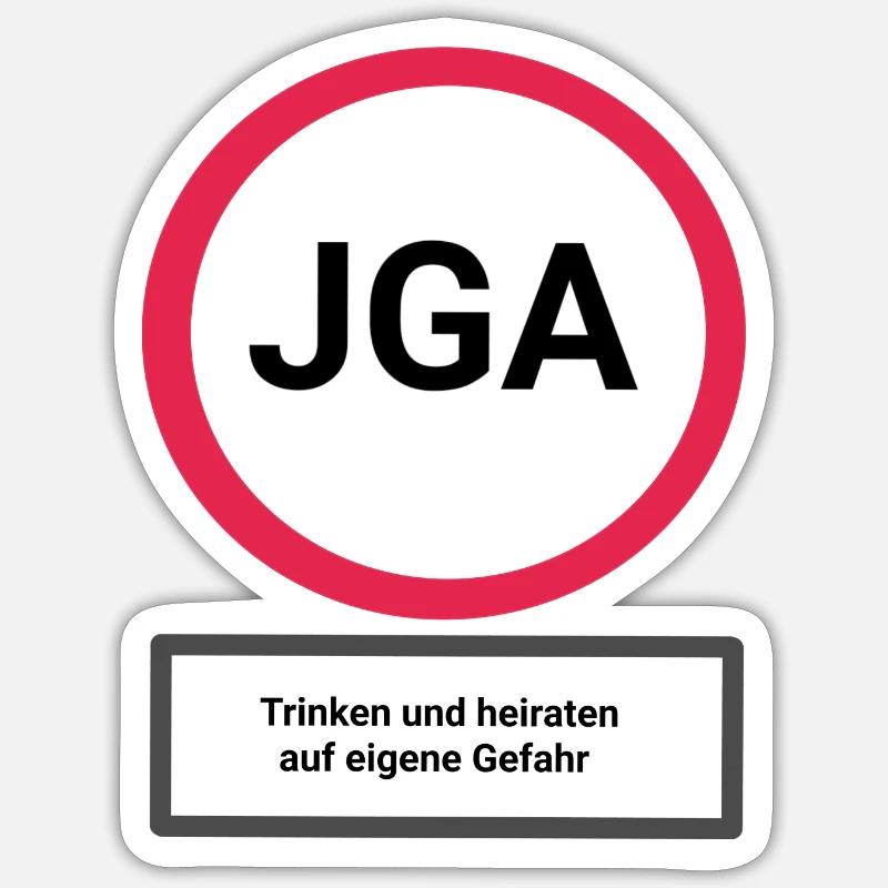 Junggesellenabschied - Sticker Größe S (10 x 10 cm) - Mattweiß