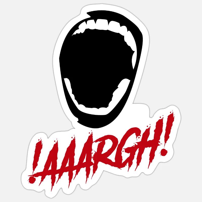 Argh!!! Crier!!! - Sticker taille S (10 x 10 cm) - blanc mat
