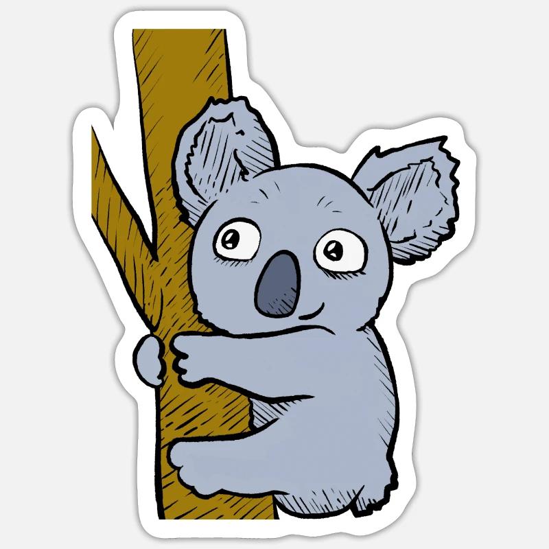 Koala effronté - Sticker taille S (10 x 10 cm) - blanc mat