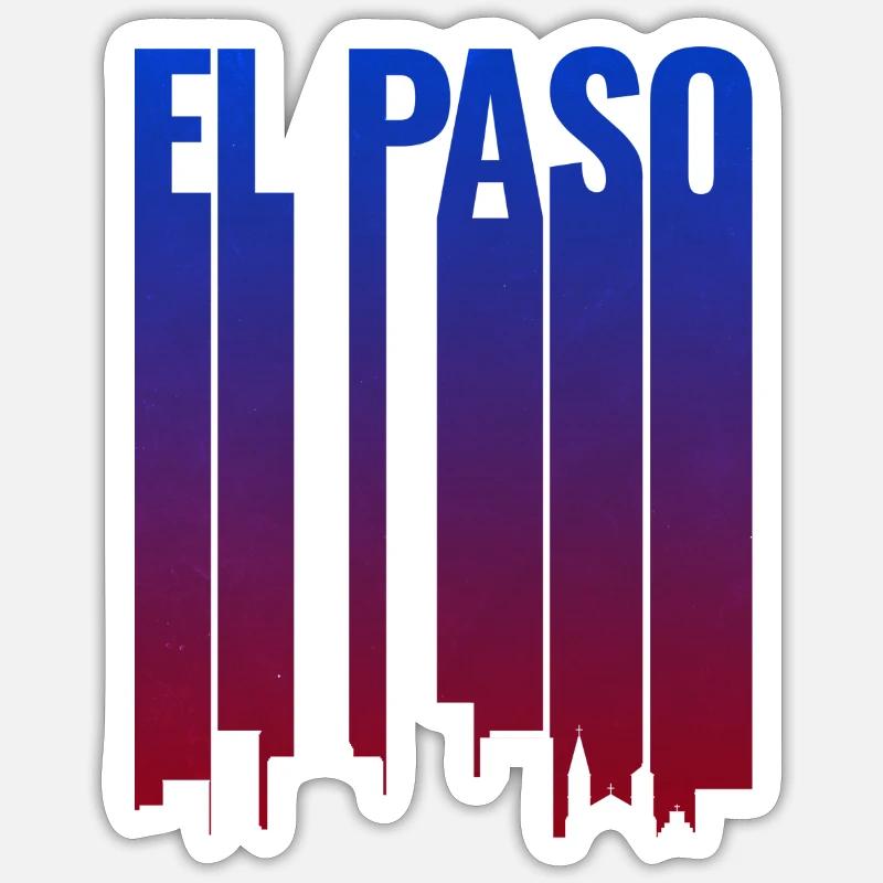 El Paso Skyline Gradient - Sticker size S (10 x 10 cm) - white matte