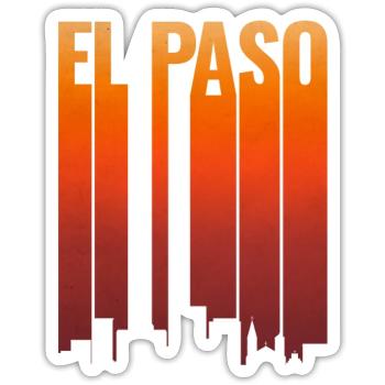 El Paso Skyline Sunset - Sticker size S (10 x 10 cm) - white matte - Front
