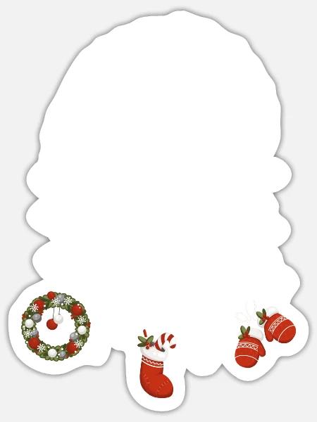 Flamingo Weihnachten Weihnachtstraumfänger - Sticker Größe S (10 x 10 cm) - Mattweiß