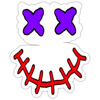 Mystery Cyberface - Sticker Größe S (10 x 10 cm) - Mattweiß - Vorne