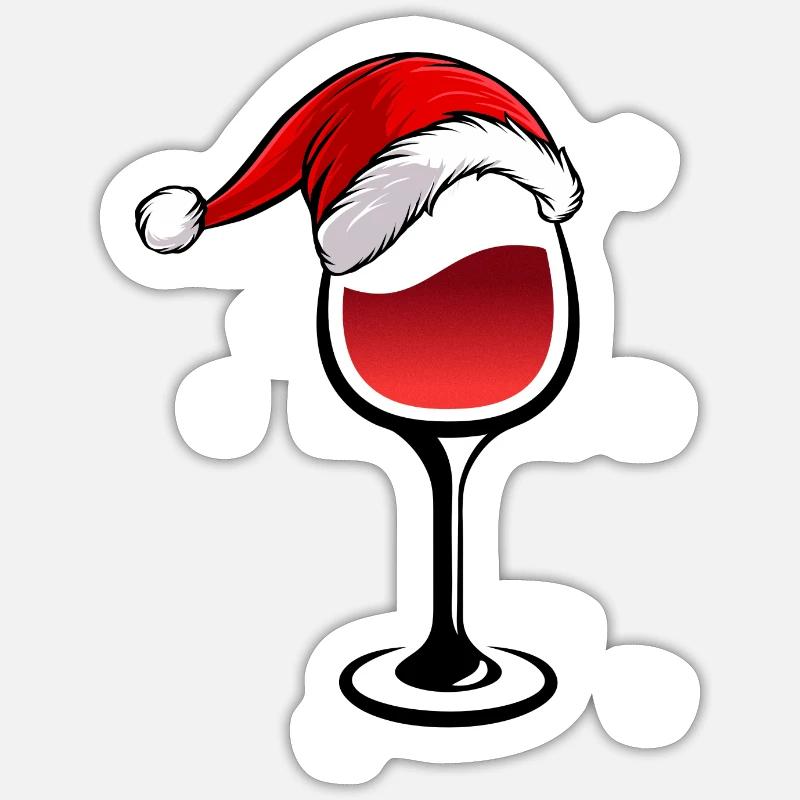 Vin de Noël - Sticker taille S (10 x 10 cm) - blanc mat