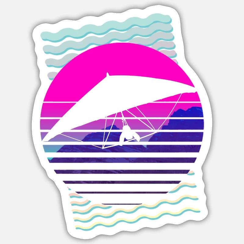Deltaplane deltaplane - Sticker taille S (10 x 10 cm) - blanc mat
