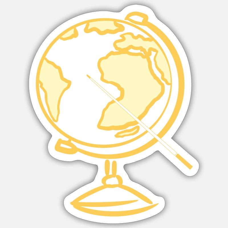 Globe. Géographie. Enseignant - Sticker taille S (10 x 10 cm) - blanc mat