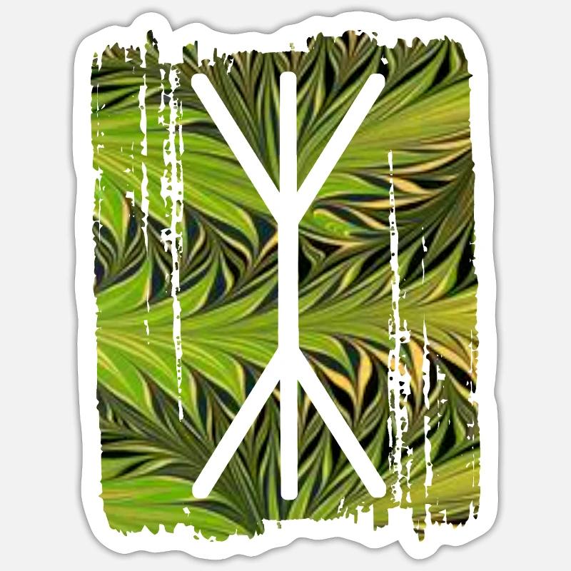 Yggdrasil Rune E 101 - Sticker taille S (10 x 10 cm) - blanc mat