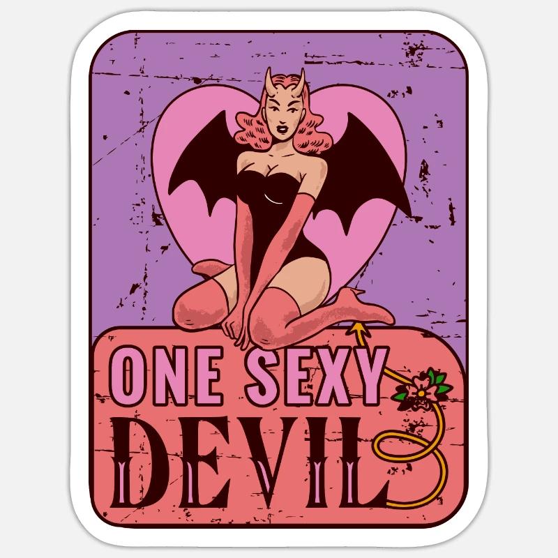 Sexy devil - Sticker size S (10 x 10 cm) - white matte