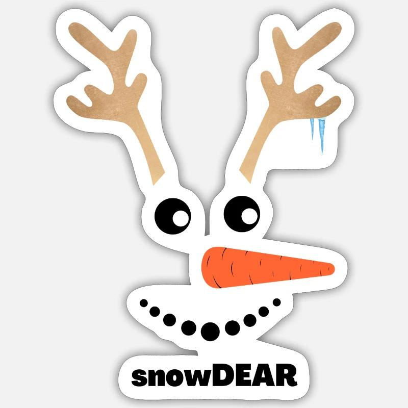 snowDECHER - Sticker taille S (10 x 10 cm) - blanc mat