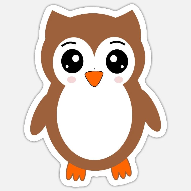 braune Eule Vogel Vogelschutz Sticker Größe S (10 x 10 cm)