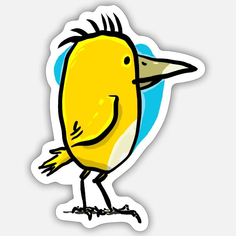 Vogel mit großem Schnabel - Sticker Größe S (10 x 10 cm) - Mattweiß