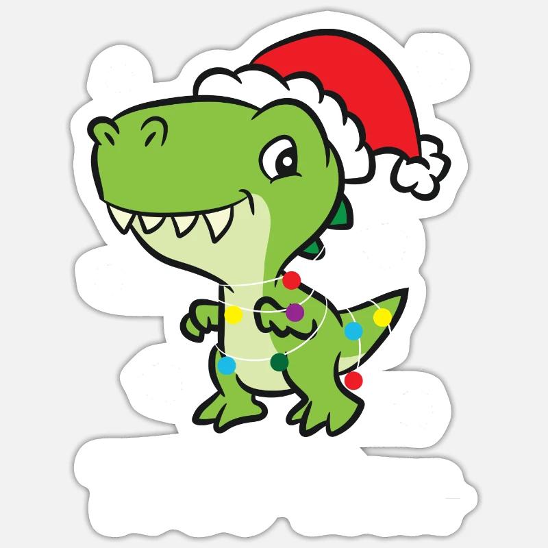 T-Rex - Tree-Rex Lichterkette Sticker Größe S (10 x 10 cm)