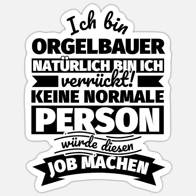 Orgelbauer Geschenke - Sticker Größe S (10 x 10 cm) - Mattweiß