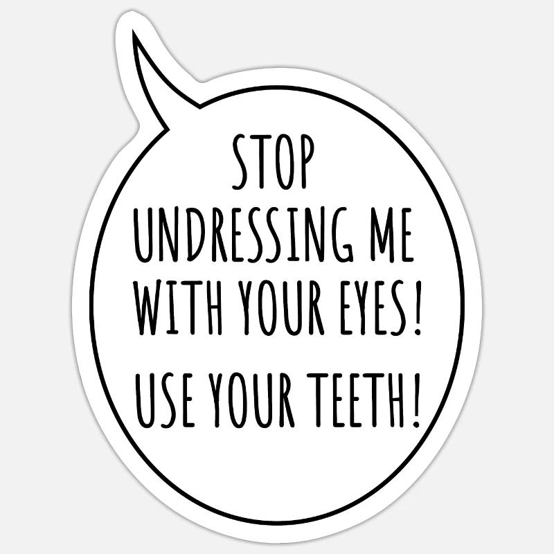 se déshabiller - Sticker taille S (10 x 10 cm) - blanc mat