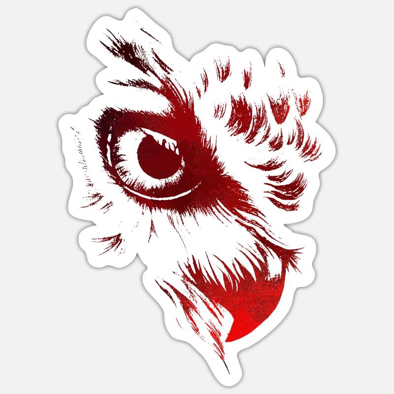 Eule - Sticker Größe S (10 x 10 cm) - Mattweiß