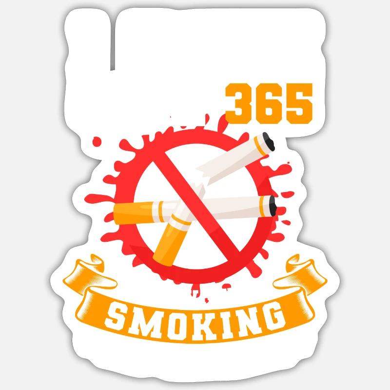 Zigarette Rauchen Sucht - Sticker Größe S (10 x 10 cm) - Mattweiß