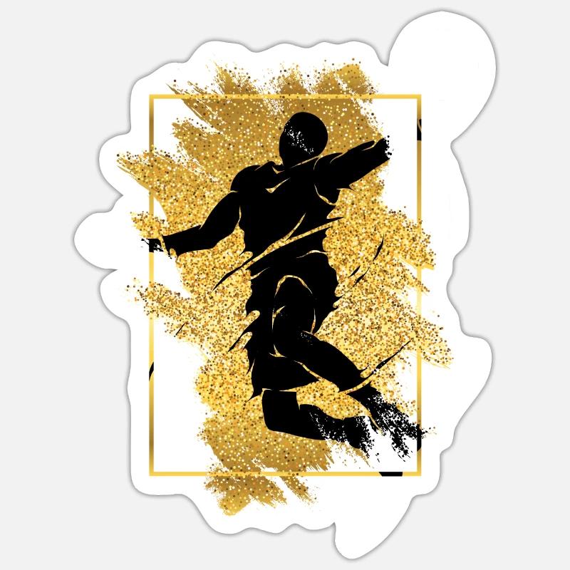 Basketteur Basketteur Dunking Gold Splash Sticker taille S (10 x 10 cm)