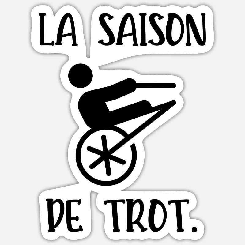 la saison de trot - Sticker taille S (10 x 10 cm) - blanc mat