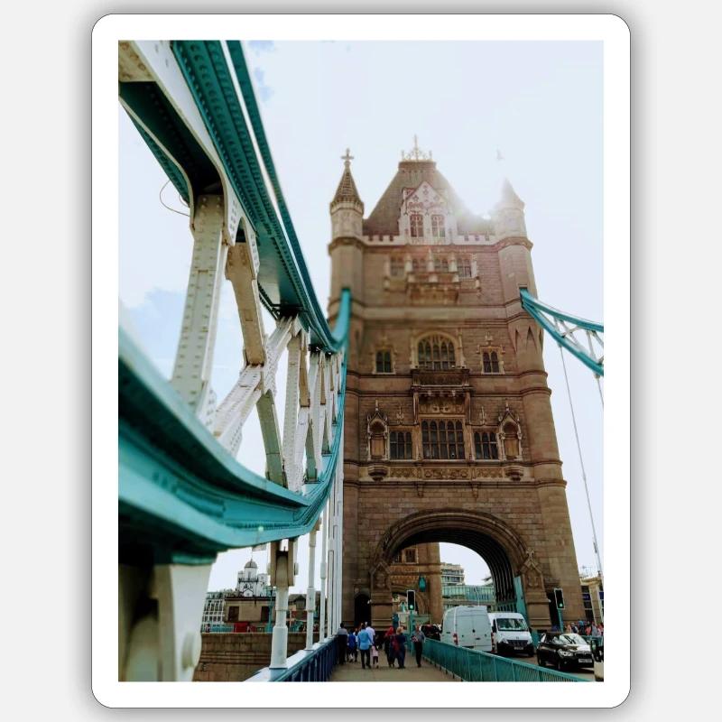 Tower Bridge Adobe - Sticker Größe S (10 x 10 cm) - Mattweiß
