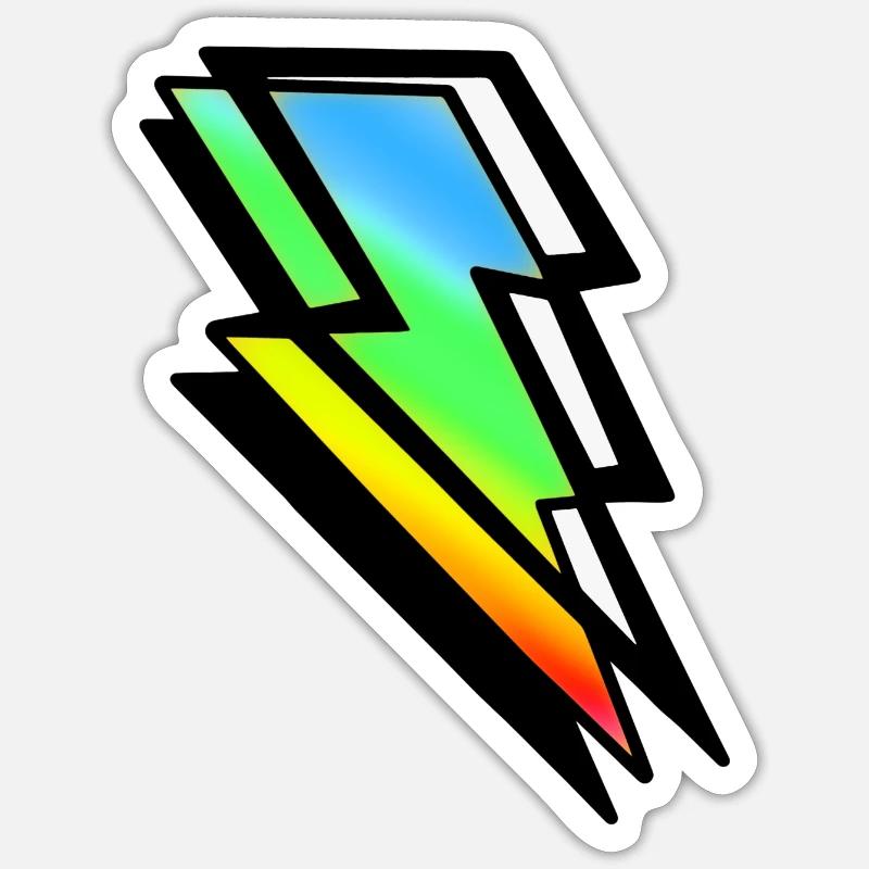 Thunderbolt Rayon coloré Sticker taille S (10 x 10 cm)