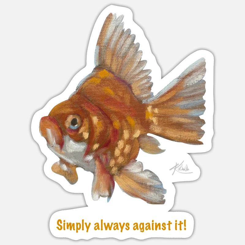 Stinkiger Goldfisch - Sticker Größe S (10 x 10 cm) - Mattweiß