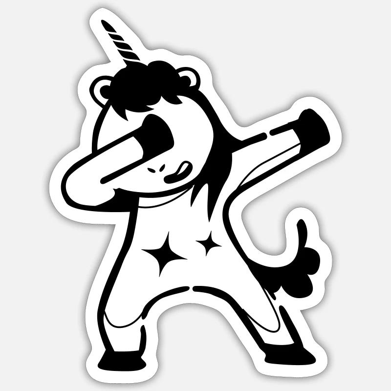 DAB Einhorn Sticker Größe S (10 x 10 cm)