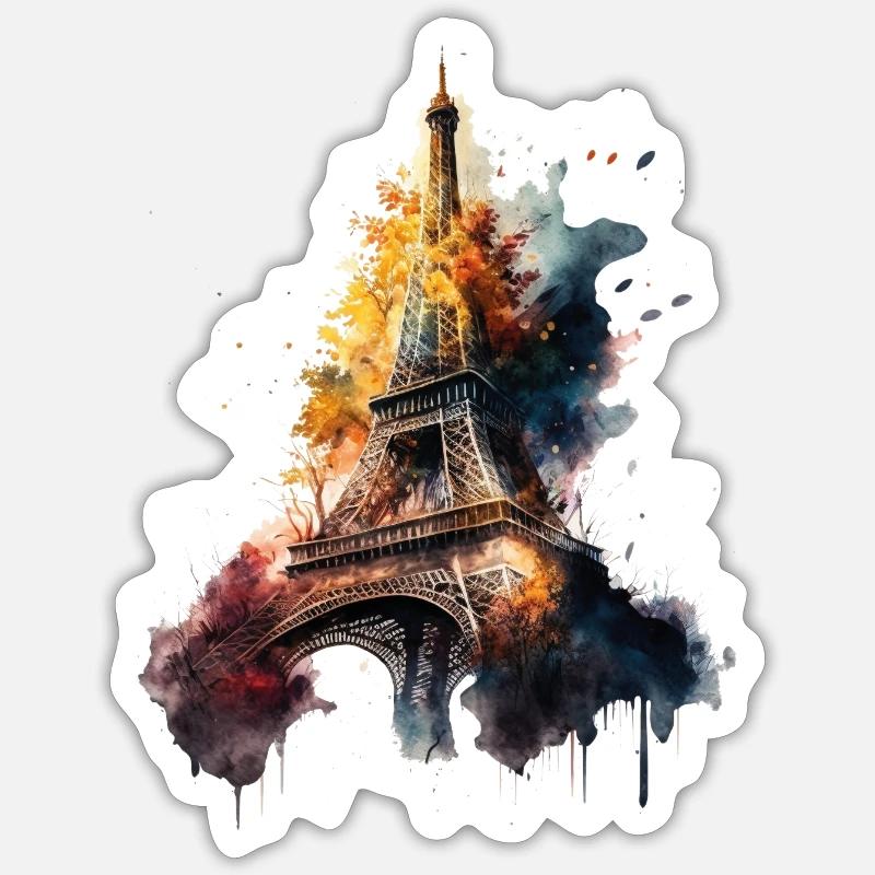 Eiffel tower - Sticker size S (10 x 10 cm) - white matte