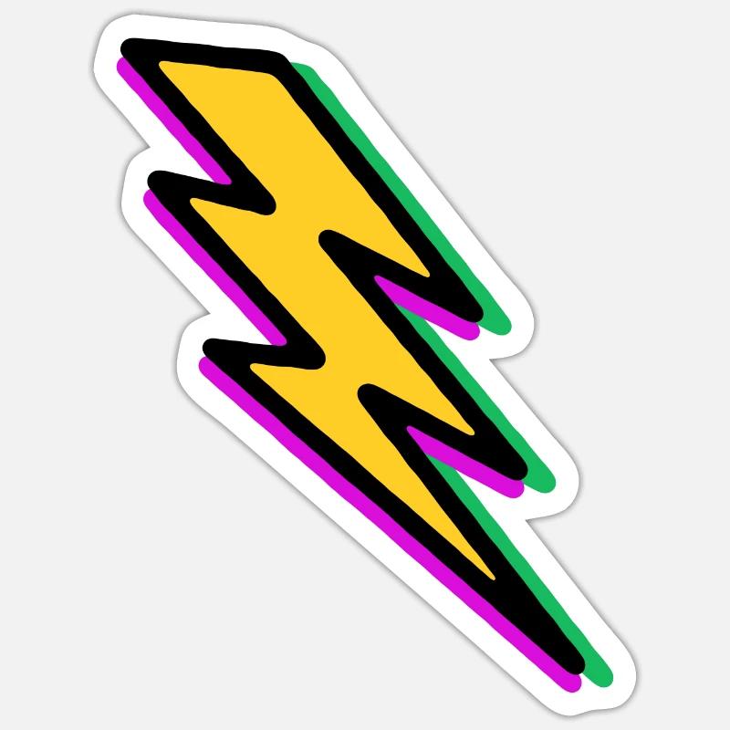 Lightning - Sticker size S (10 x 10 cm) - white matte