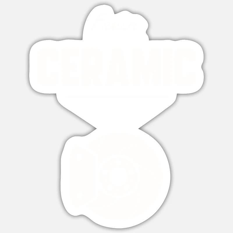 Frein ceramic - Sticker taille S (10 x 10 cm) - blanc mat