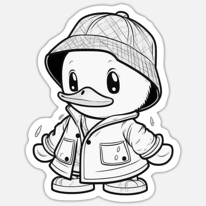 Cozy Duck - Ready for Rain Sticker size S (10 x 10 cm)