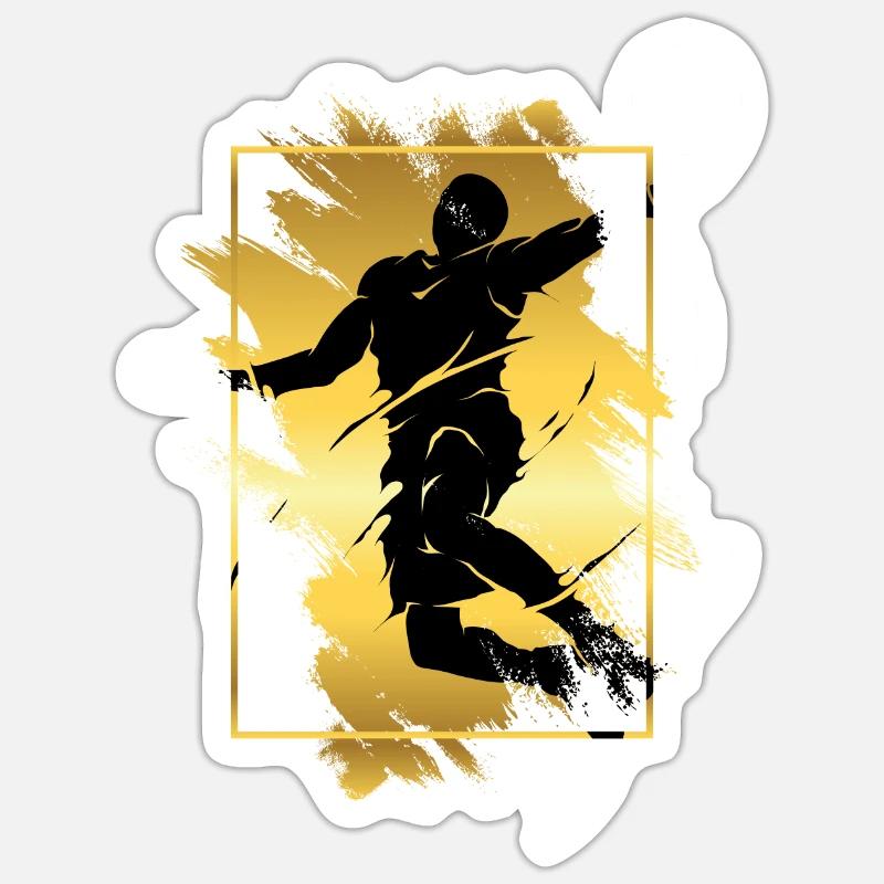 Basketteur Basketteur Dunking Gold Splash Sticker taille S (10 x 10 cm)