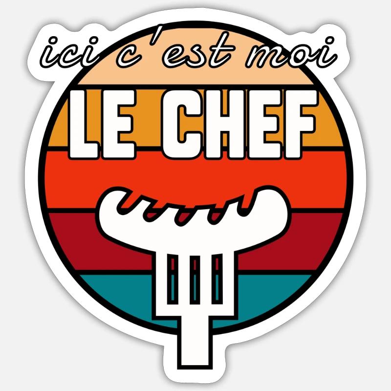 c’est moi le chef Sticker taille S (10 x 10 cm)