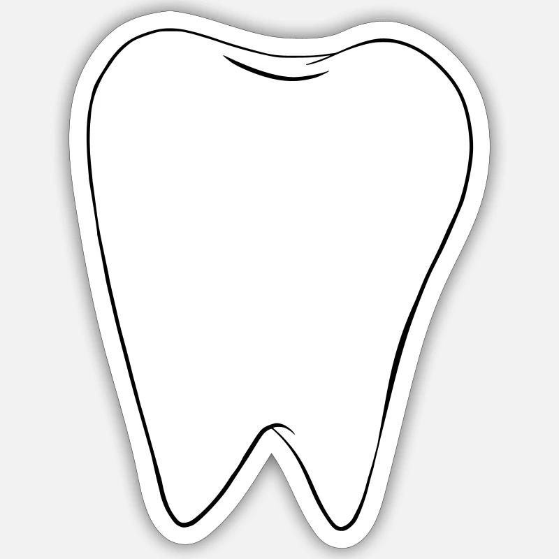 Zahn - Sticker Größe S (10 x 10 cm) - Mattweiß