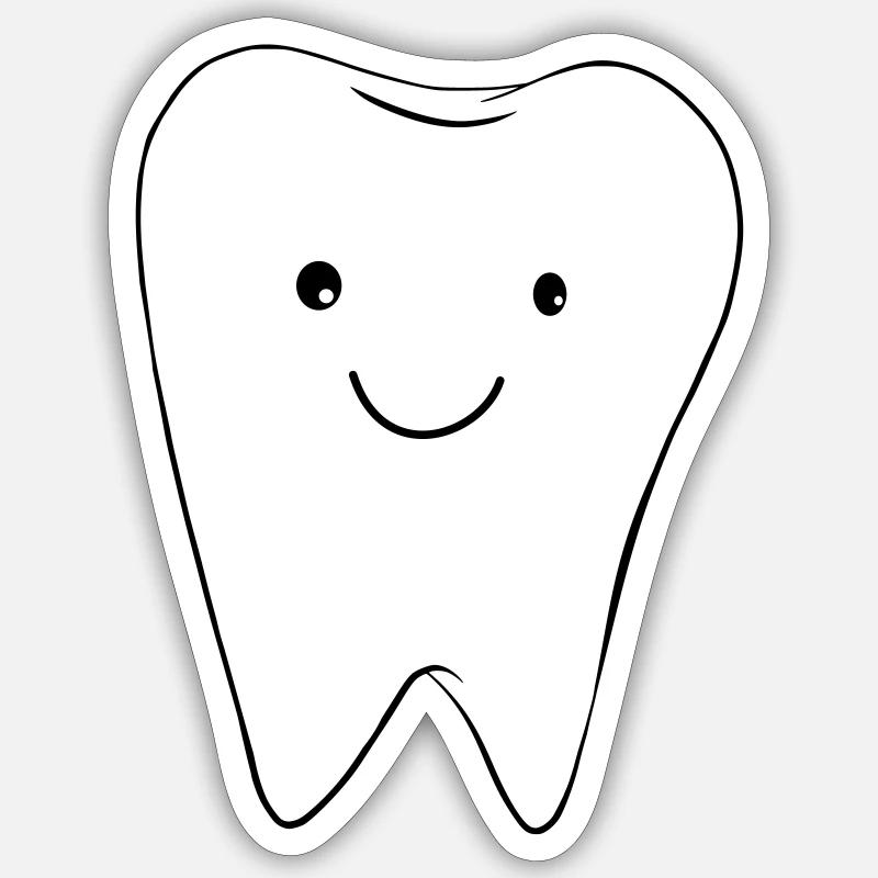 Dent sucrée - Sticker taille S (10 x 10 cm) - blanc mat