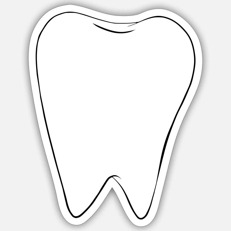 White tooth - Sticker size S (10 x 10 cm) - white matte