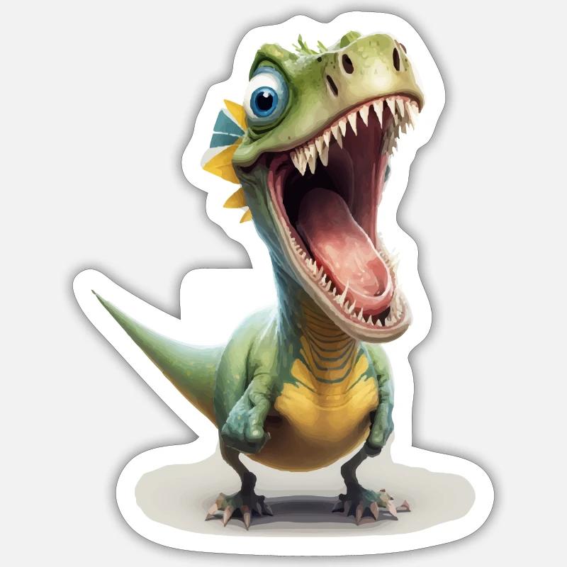 Dexo der kleine Dinausore - Sticker Größe S (10 x 10 cm) - Mattweiß