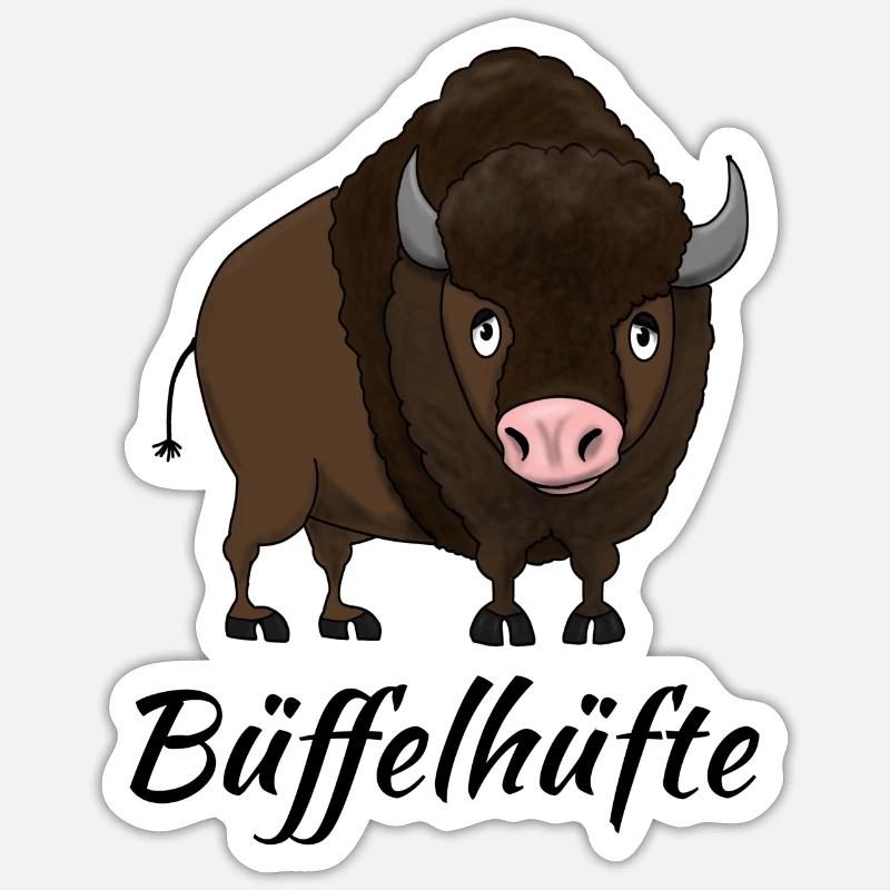 Büffelhüfte Sticker Größe S (10 x 10 cm)