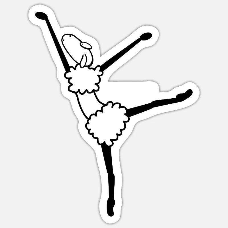 Ballerine Ballet Dancing Sheep - Sticker taille S (10 x 10 cm) - blanc mat