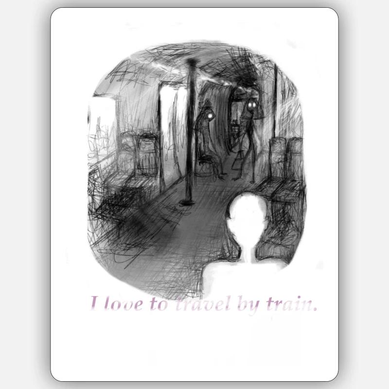 Train - Sticker Größe S (10 x 10 cm) - Mattweiß