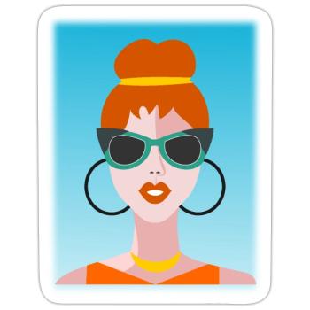 FEMME. FILLE. ADOLESCENT. JOURNEE DE LA FEMME - Sticker taille S (10 x 10 cm) - blanc mat - Devant