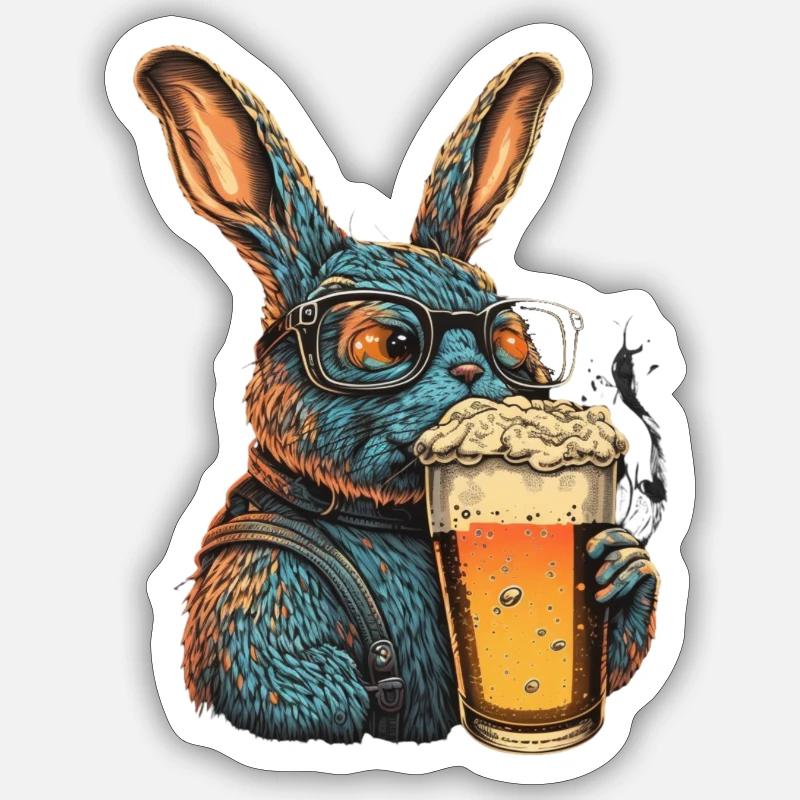 Cool with beer - Sticker size S (10 x 10 cm) - white matte