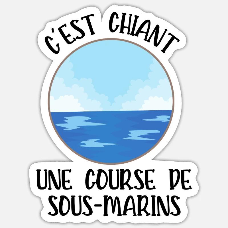 course de sous-marins Sticker taille S (10 x 10 cm)