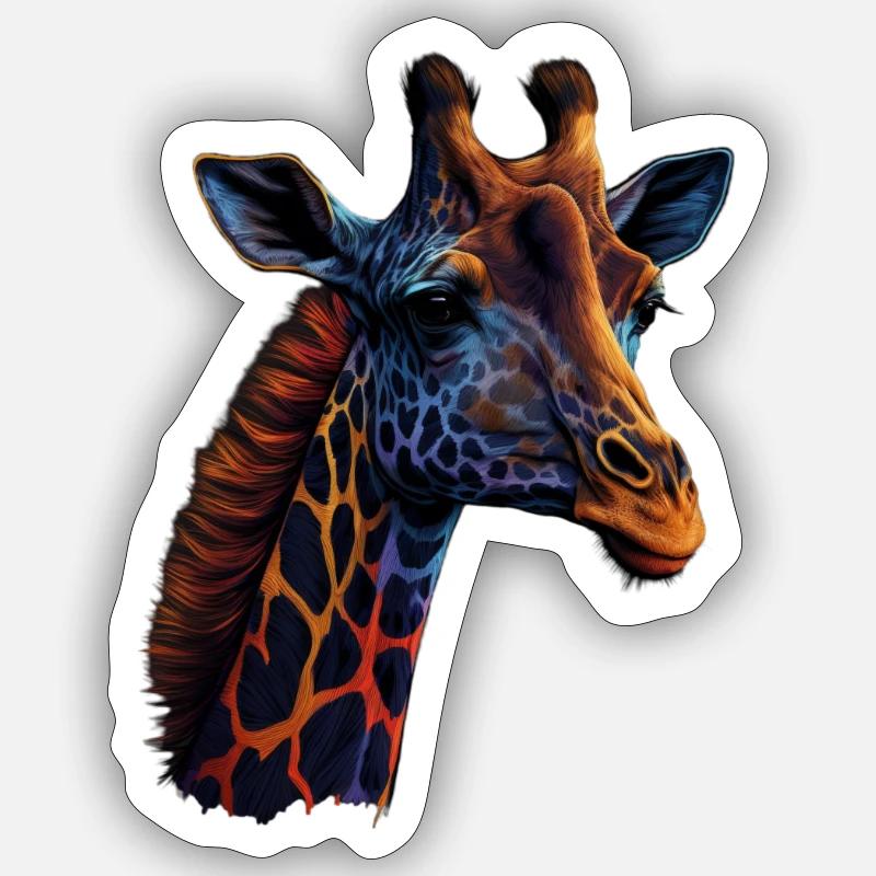 SCHÖNE GIRAFFE - SAVANNE Sticker Größe S (10 x 10 cm)