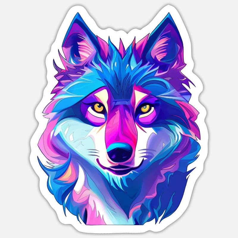 Wolf - Sticker Größe S (10 x 10 cm) - Mattweiß
