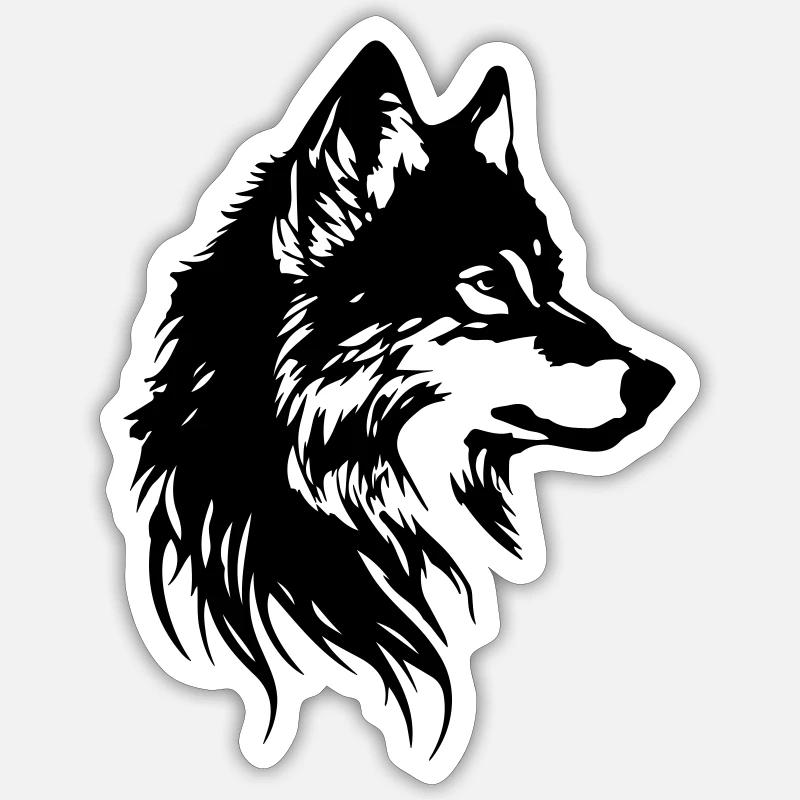Wolf Head Animal - Sticker size S (10 x 10 cm) - white matte