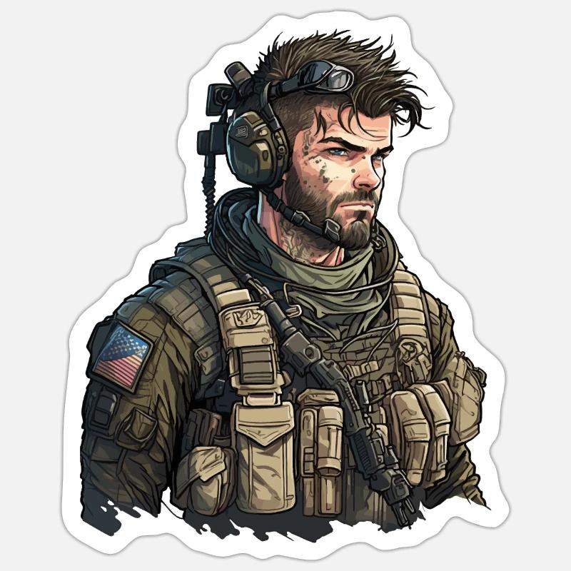 Special Forces Geschenk - Sticker Größe S (10 x 10 cm) - Mattweiß