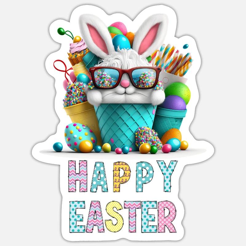 Merry Easter - Happy Easter Bunny Sticker size S (10 x 10 cm)