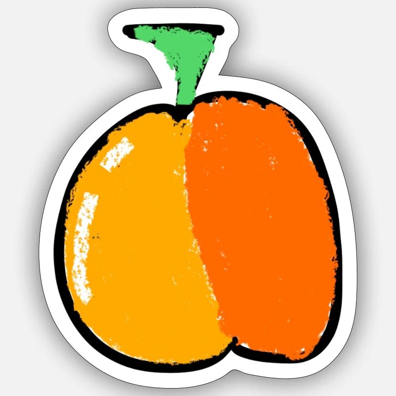 Pfirsich Sticker Größe S (10 x 10 cm)