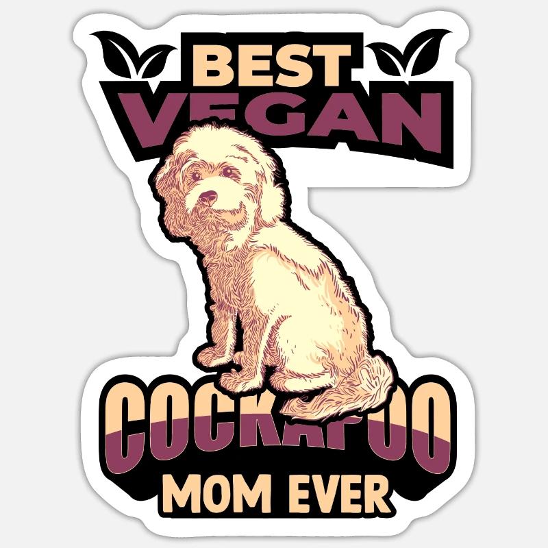 Cockapoo Chien - Sticker taille S (10 x 10 cm) - blanc mat